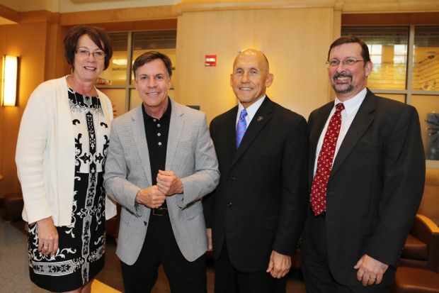 Sherlyn Hailstone president SSM Cardinal Glennon, Bob Costas, Allen Allred, Dr. Bill Ferguson